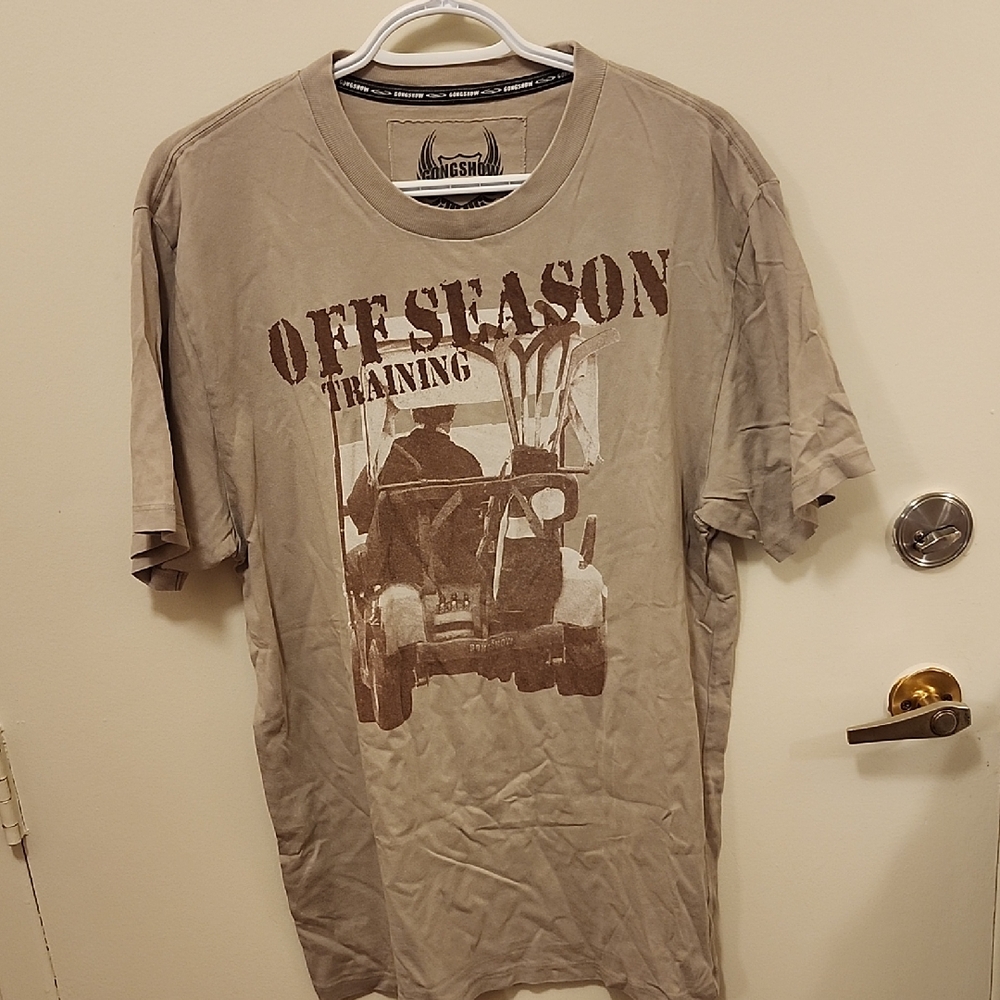 GONGSHOW Brown Tee "Off Season", Size L, VGUC